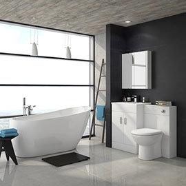 Toreno Vanity Unit Suite + Modern Slipper Bath Medium Image