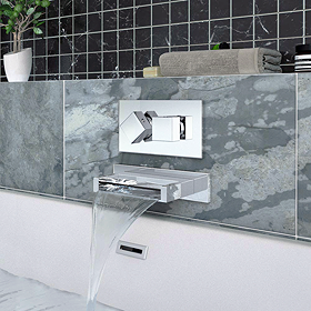 Toreno Modern Wall Mounted Waterfall Bath Spout - Chrome