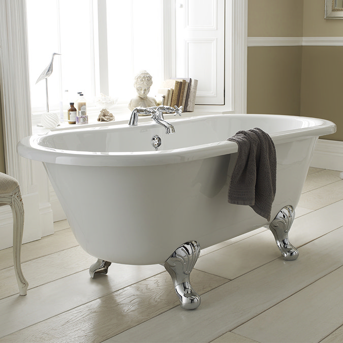 Premier Grosvenor 1700 Double Ended Roll Top Bath Inc. Chrome Legs Large Image