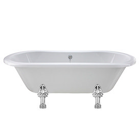 Nuie Grosvenor 1700 x 745mm Double Ended Roll Top Bath with Pride Leg Set Large Image