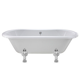 Nuie Grosvenor 1700 x 745mm Double Ended Roll Top Bath with Pride Leg Set Large Image