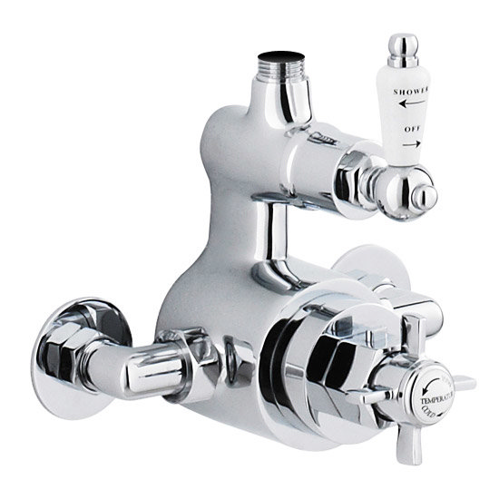 Traditional Twin Exposed Thermostatic Shower Valve AG302 at Victorian Plumbing UK