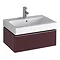 Twyford 3D 595mm Single Drawer Vanity Unit with Basin - Plum Large Image