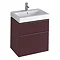 Twyford 3D 595mm Two Drawer Vanity Unit with Basin - Plum Large Image