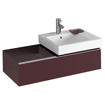 Twyford 3D 890mm Single Drawer Vanity Unit with Basin - Plum  Profile Large Image