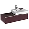 Twyford 3D 890mm Single Drawer Vanity Unit with Basin - Plum Large Image