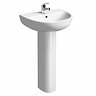 Twyford E100 Round 1TH Basin & Pedestal Large Image