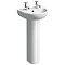 Twyford E100 Round 450mm 2TH Handrinse Basin & Pedestal Large Image