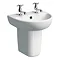 Twyford E100 Round 450mm 2TH Handrinse Basin & Semi Pedestal Large Image