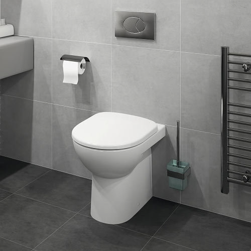 Twyford E100 Round Back to Wall WC + Soft Close Seat  Newest Large Image