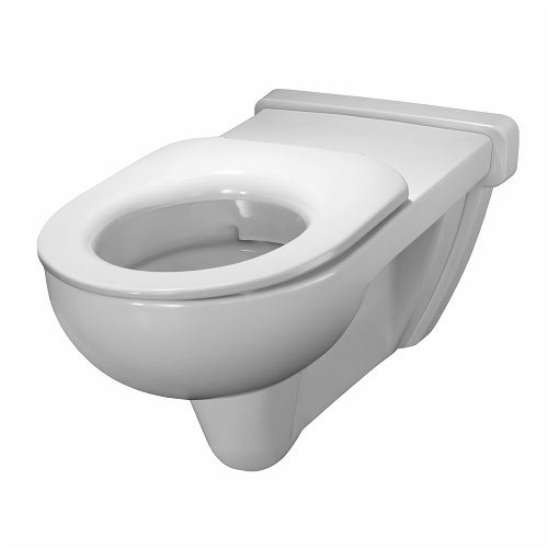 Twyford E100 Round Rimfree 700mm Projection Wall Hung WC + Toilet Seat