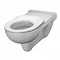 Twyford E100 Round Rimfree 700mm Projection Wall Hung WC + Toilet Seat  Profile Large Image
