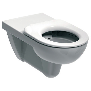 Twyford E100 Round Rimfree 700mm Projection Wall Hung WC + Toilet Seat  Profile Large Image