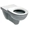 Twyford E100 Round Rimfree 700mm Projection Wall Hung WC + Toilet Seat Large Image