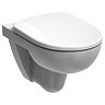 Twyford E100 Round Rimfree Wall Hung WC + Soft Close Seat Large Image