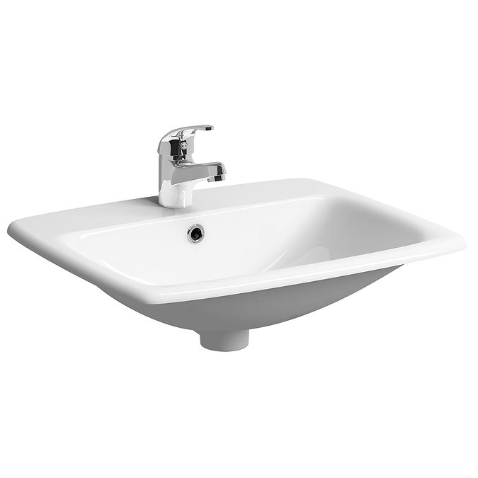 Twyford E100 Square 1TH Inset Countertop Basin Large Image