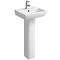 Twyford E100 Square 450mm 1TH Handrinse Basin & Pedestal Large Image