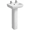 Twyford E100 Square 450mm 2TH Handrinse Basin & Pedestal Large Image