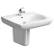 Twyford E100 Square Less Abled 1TH Basin & Semi Pedestal Large Image