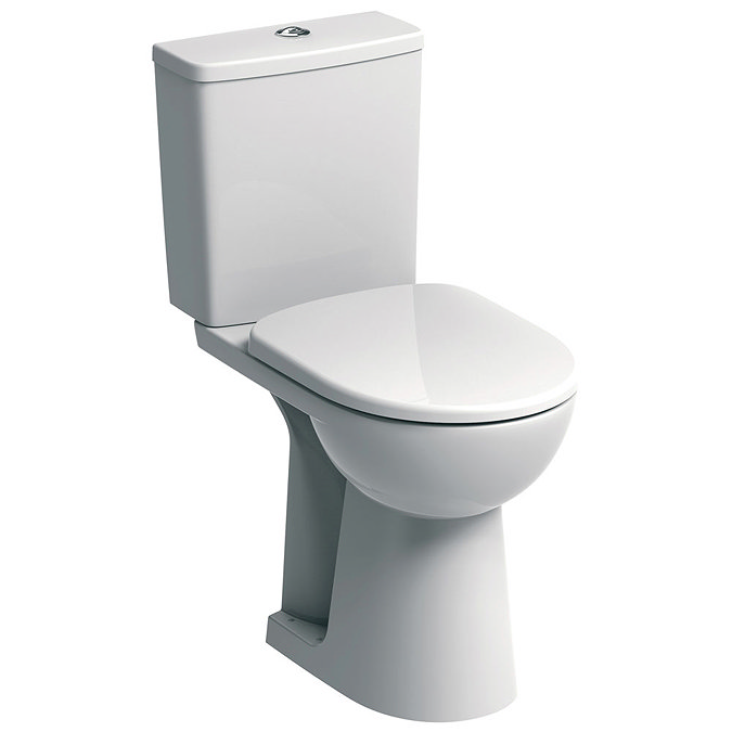 Twyford E100 Square Raised Height Close Coupled WC + Soft Close Seat Large Image