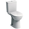 Twyford E100 Square Raised Height Close Coupled WC + Soft Close Seat Large Image