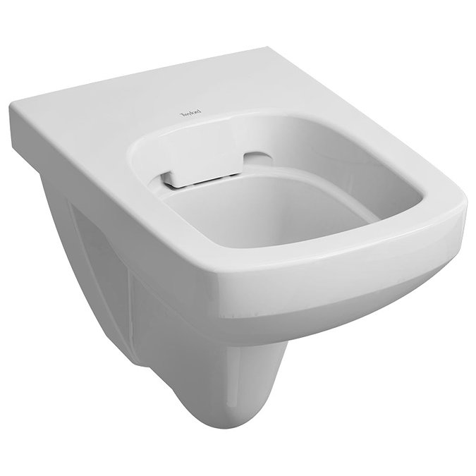 Twyford E100 Square Rimfree Wall Hung WC + Soft Close Seat Newest Large Image