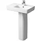 Twyford E200 Short Projection 650 x 370mm 1TH Basin & Pedestal (Left Hand Shelf) Large Image