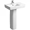 Twyford E200 Short Projection 650 x 370mm 1TH Basin & Pedestal (Right Hand Shelf) Large Image