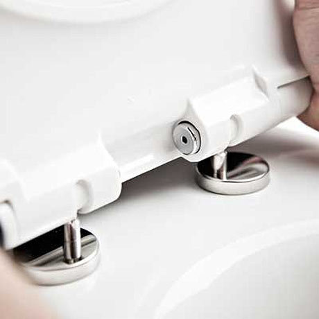 Twyford E200 Square Compact Wall Hung WC + Soft Close Seat In Bathroom Large Image