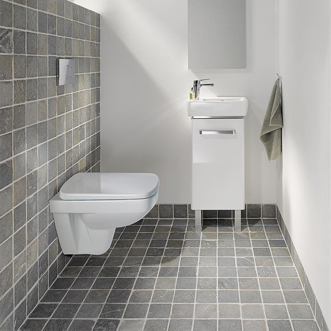 Twyford E200 Square Compact Wall Hung WC + Soft Close Seat Newest Large Image