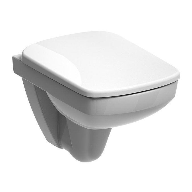 Twyford E200 Square Compact Wall Hung WC + Soft Close Seat Large Image