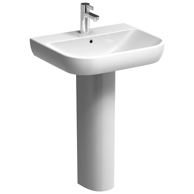 Twyford E500 600mm Round 1TH Basin & Pedestal