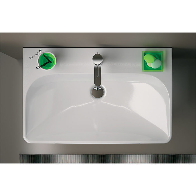 Twyford E500 Square 900mm 1TH Basin & Pedestal Profile Large Image