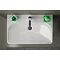 Twyford E500 Square 900mm 1TH Basin & Pedestal  Profile Large Image