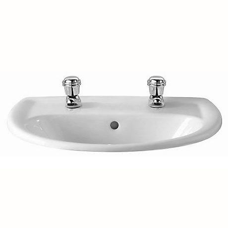 Twyford Galerie 500mm 2TH Inset Countertop Basin Large Image