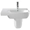 Twyford Moda Offset 650mm 1TH Washbasin & Semi Pedestal (Left Hand Shelf) Large Image