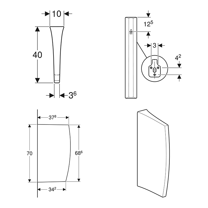 Twyford Urinal Division inc. Fixings