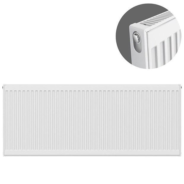 Type 11 H600 x W1400mm Compact Single Convector Radiator - S614K Large Image