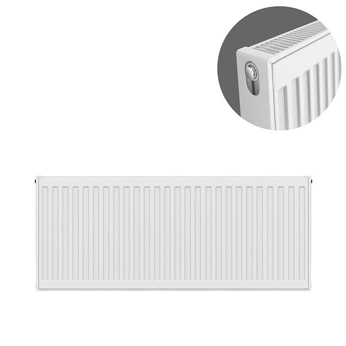 Type 21 H400 x W900mm Double Panel Single Convector Radiator - P409K Large Image