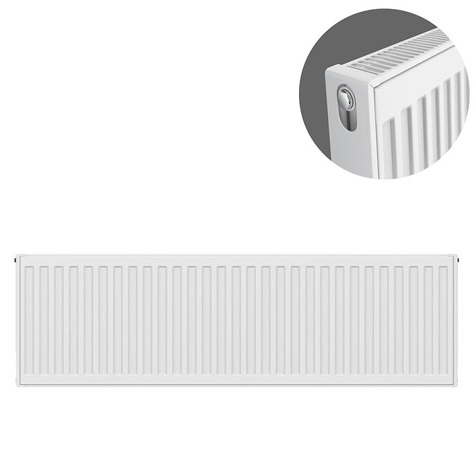 Type 21 H400 x W1000mm Double Panel Single Convector Radiator - P410K Large Image