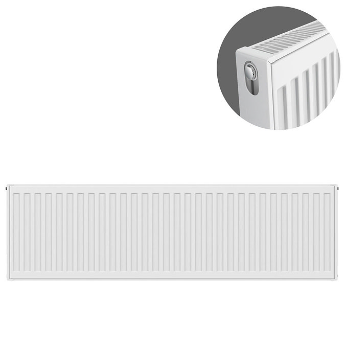 Type 21 H400 x W1100mm Double Panel Single Convector Radiator - P411K Large Image