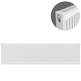 Type 21 H400 x W1800mm Double Panel Single Convector Radiator - P418K Large Image