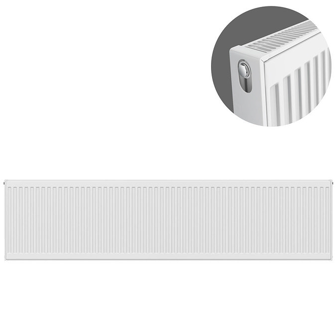 Type 21 H400 x W2200mm Double Panel Single Convector Radiator - P422K Large Image