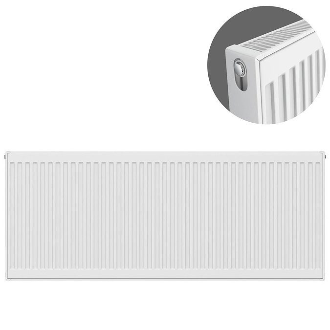 Type 21 H600 x W1400mm Double Panel Single Convector Radiator - P614K Large Image