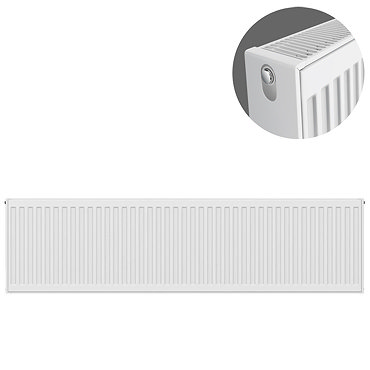 Type 22 H400 x W1400mm Compact Double Convector Radiator - D414K  Profile Large Image