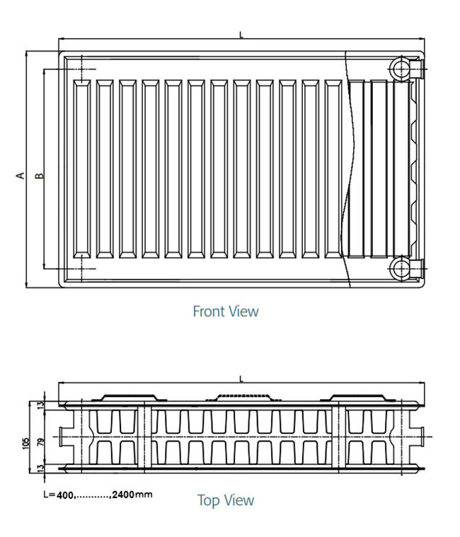 500 x 2000mm Double Panel Radiator - Type 22