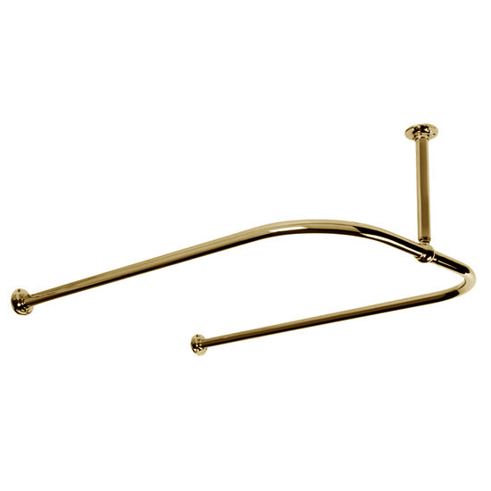 U-Shaped Shower Curtain Rail - Gold - 2 Size Options Large Image