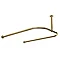 U-Shaped Shower Curtain Rail - Gold - 2 Size Options Large Image