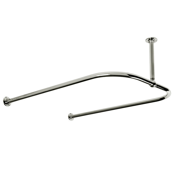 U-Shaped Shower Curtain Rail 1200mm x 700mm - Nikel - USR2-NIK Large Image
