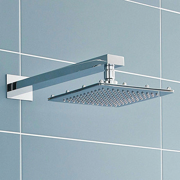 Ultra 200mm Square Fixed Shower Head & Wall Mounted Arm  Profile Large Image